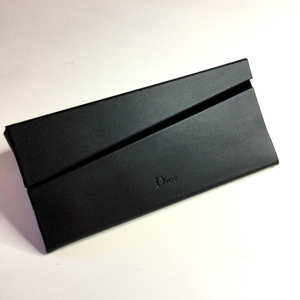 CHRISTIAN DIOR SUNGLASSES GLASSES CASE BLACK WITH CLEANING CLOTH NEW